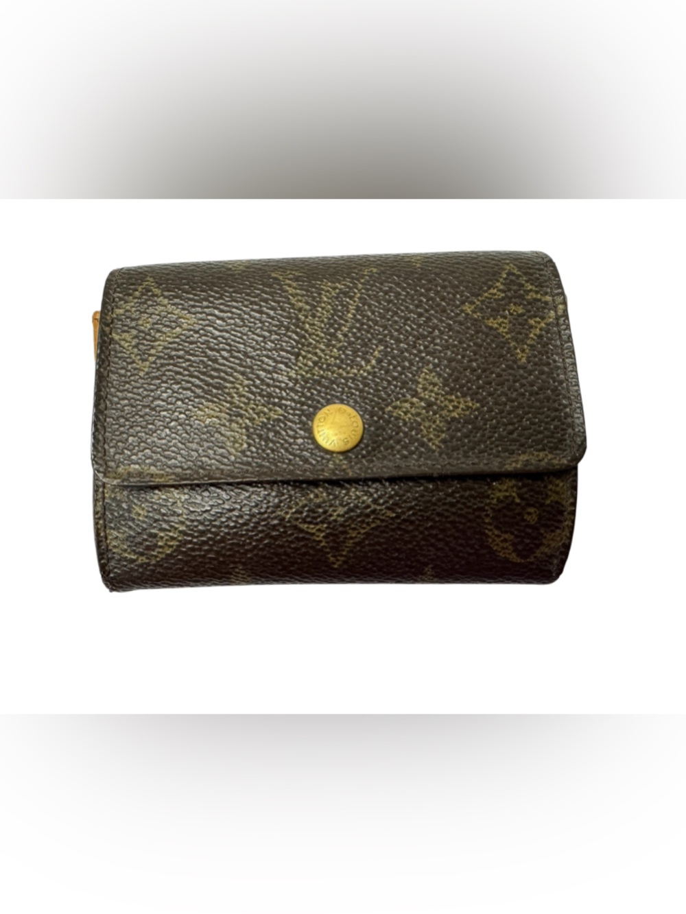 Authentic Louis Vuitton Monogram Porte Monnaie Plat Coin Purse